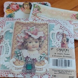Vintage Carlton Cards Victorian Stationery Set